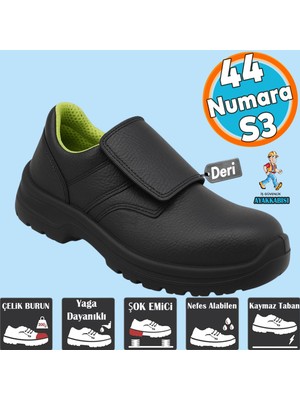Iş Ayakkabısı Deri Çelik Burunlu Kaymaz Tabanlı Güvenlik Kaynak Ayakkabıları S3 Cırtlı 44 Numara