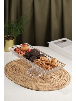 Linea Model 3 Bölmeli Cam Ayaklı Dikdörtgen Sunumluk