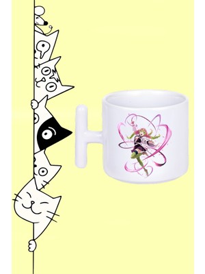 Mitsuri Kanroji Karakter Anime Demon Slayer Tasarım Baskılı Beyaz T Sap Kupa Bardak
