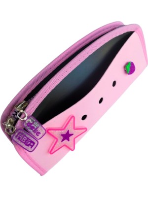 Tek Bölmeli Fermuarlı Kalemlik Delikli Model Yeni Tarz Pastel