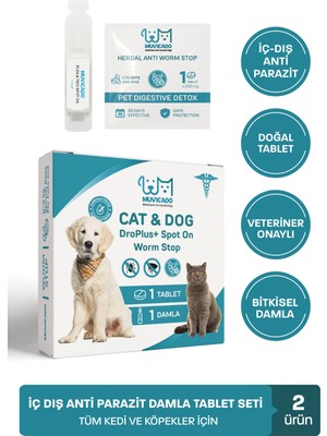 Kedi Iç Dış Bitkisel Parazit Iç Dış Damlası Köpek Iç Dış Anti Parazit Bit Pire Kene Damla Seti