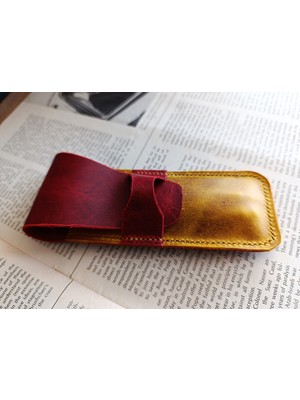 Crazy Hors Hakiki Deri El Emeği Özel Kalemleriniz Için Kalemlik Kalem Kutu 27 cm 6 cm W109