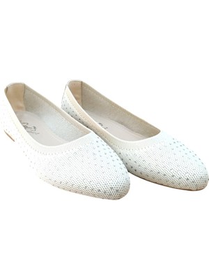 Sedef 243 Kadın Taşlı Triko Babet Ten