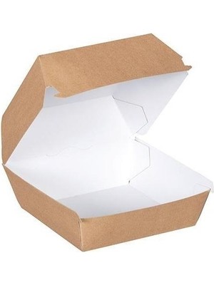 Kraft Hamburger Kutusu 114X114X90 mm (Orta) - 50 Adet