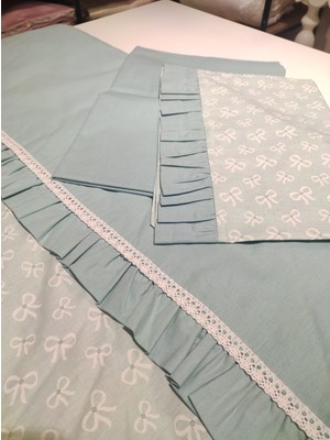 Zerafet Hanımeli  Pamuk Kumaştan 3lü Bebek Yorgan Seti