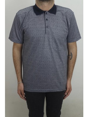 Santa Fistan Store Erkek Desenli Klasik Kesim Rahat Kalıp Tek Cepli Polo Yaka Tişört