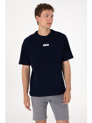 U.S. Polo Assn. Erkek Oversize Fit Bisiklet Yaka Lacivert Tişört 50305923-VR033