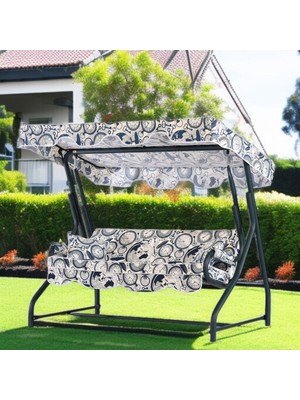 Lüks Salıncak Kılıf Seti Mindersiz 3 Kişilik Dünya Saat Desen