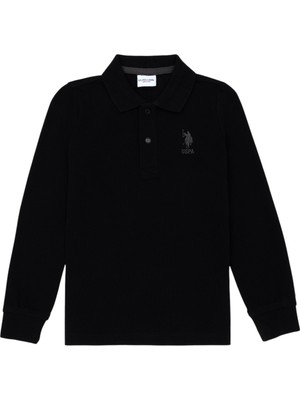 Erkek Çocuk Lacivert Basic Polo Yaka Sweatshirt