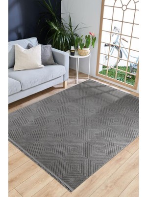 Enti Prag 9206 Antrasit Halı Yolluk Modern Salon Halısı Antre Hol