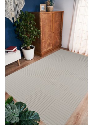 Enti Prag 9201 Krem Halı Yolluk Modern Salon Halısı Antre Hol