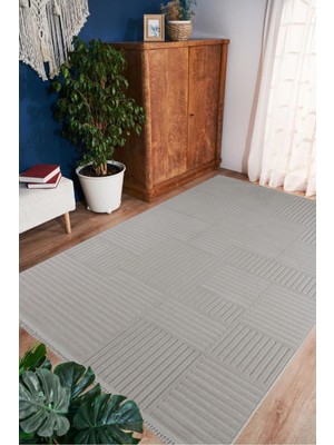 Enti Prag 9203 Gri Halı Yolluk Modern Salon Halısı Antre Hol