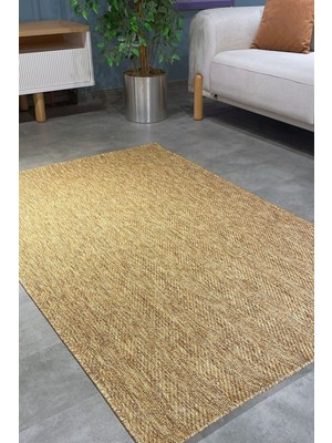 Seyran Bombay 665 Kahve Hav Toz Vermes Hasır Dokulu Mutfak Hol Yatak Odası Salon Kesme Halı