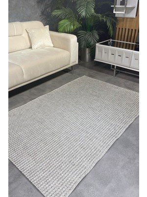 Seyran Bombay 666 Gri Hav Toz Vermes Hasır Dokulu Mutfak Hol Yatak Odası Salon Kesme Halı