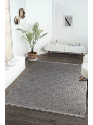 Enti Prag 9210 Antrasit Halı Yolluk Modern Salon Halısı Antre Hol