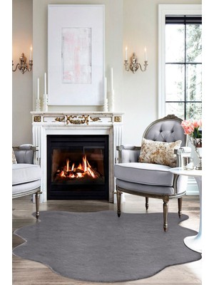 Louis Casa Bunny Antrasit En Trend Post Halı Peluş Halı Yıkanabilir Kaymaz Taban Yatak Odası