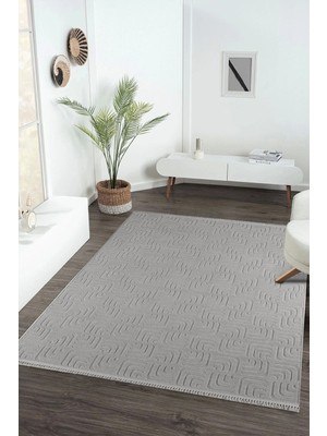 Enti Prag 9211 Gri Halı Yolluk Modern Salon Halısı Antre Hol