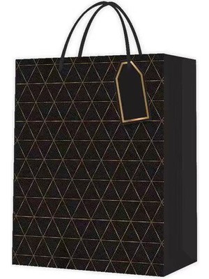 ForWhat Büro Ev Ofis Insanı Için 26X32CM Siyah Desenli Karton Çanta