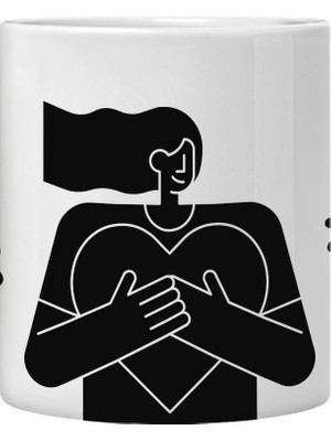 Self Love Kupa – Sevgililer Günü, Desenli Hediyelik Porselen Bardak, Kahve ve Çay Kupası, Siyah Baskılı Kupa,selfcare