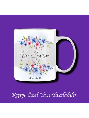 8 Mart Dünya Kadınlar Günü Tasarımlı Isimli Kupa Bardak