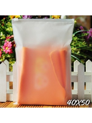40 x 50 cm Fermuarlı Buzlu Kargo Poşeti -130MIKRON (100 Adet) Valiz ve Dolap Içi Düzenleyici Buzlu Fermuarlı Poşet Torba