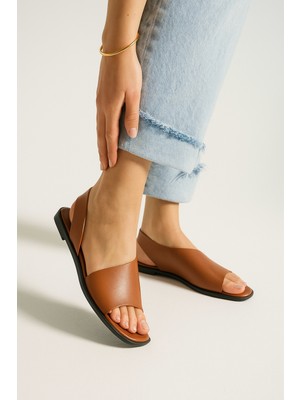 Siyah Kadın Minimalist Sandalet Şık ve Rahat Açık Burun Ayakkabı