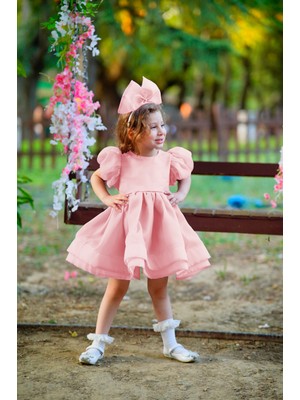 Kız Çocuk Abiye Kız Çocuk Elbise Kız Çocuk Düğün Elbise Karpuz Kol Karolin