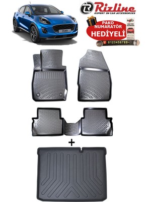 Rizline Ford Puma 2019-2026 Arası Havuzlu Paspas ve ALT KADEME Bagaj Havuzu Seti