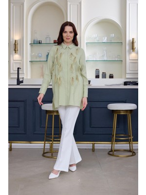 Kuş Tüylü Ipek Cupra Gömlek