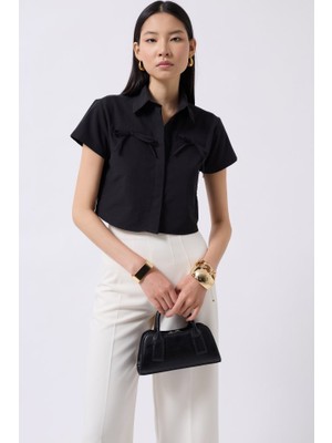 Passense Kurdele Detay Crop Gömlek