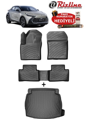 Rizline Toyota Chr Hybrid 2023-2026 Arası Havuzlu Paspas ve JBL Ses Sistemli Bagaj Havuzu Seti