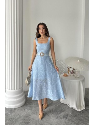 Alinn Butikk Bebe Mavi Kuplu Uzun Elbise