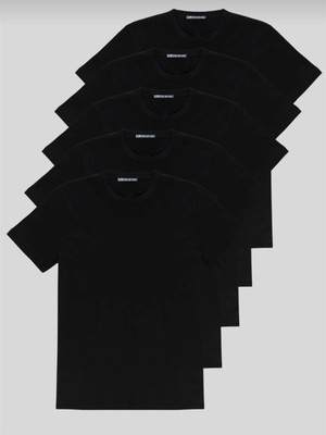 Erkek  Slim Fit Bisiklet Yaka %100 Pamuk 5'li Tişört Paketi