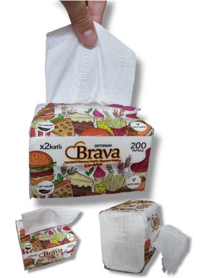 Brava Yeni Nesil Dispanser Peçete 18X200LÜ 1 Koli (18 Paket)