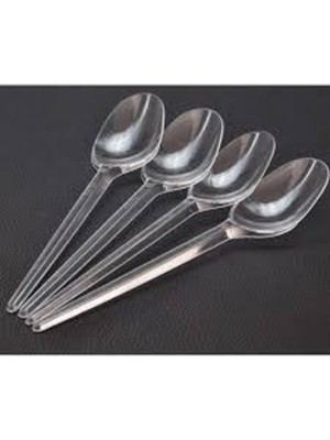 Plastik Sert Kaşık 100'lü  Kolay Temizlenebilir Mutfak Malzemesi