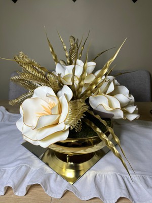 Essa Craft Gold Metal Vazo Eva Lateks Aranjman(AYNA DAHİL DEĞİLDİR.)