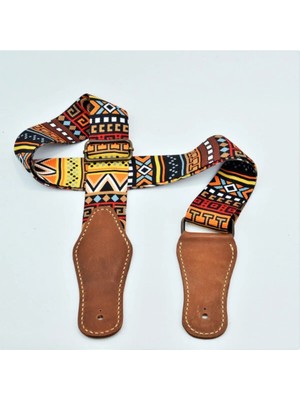 Dikişli Gerçek Deri Uçlu Gitar Askısı, Gitar Kayışı, Guitar Strap