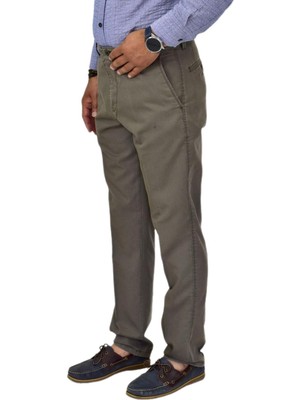 Lavetto Erkek Kanvas Yazlık Pantolon Klasik 654 BGL-ST04603 Pamuklu Regular Fit Haki Renkli Günlük Stil