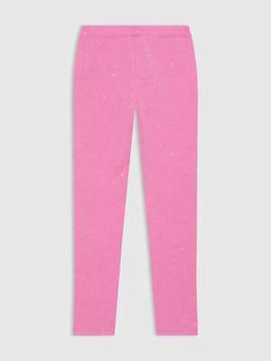 Gap Kız Çocuk Pembe Pırıltılı Streç Jarse Tayt