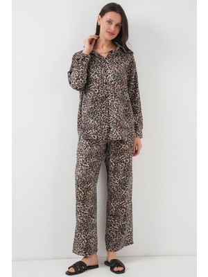 Bigdart Leopar Desenli Alt Üst Takım - C. Kahverengi