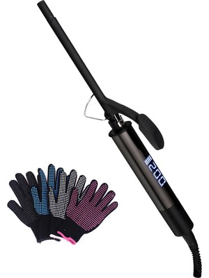ShiboWavy 9mm Kıvırcık İnce Saç Maşası Seramik Malzeme ile Extra Uzun Başlık 200°C Isı Ayarı ve Eldiven Hediyeli