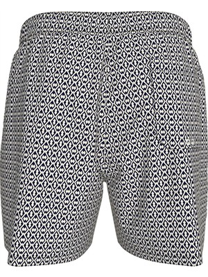 Medıum Drawstrıng Prınt Erkek Bej Deniz Şortu - UM0UM03491