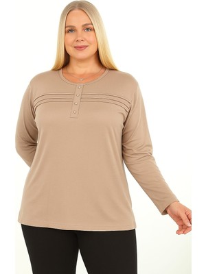 Döne Gözübek Kadın Giyim Mevsimlik Uzun Kollu Pamuklu Düğmeli Anne Penyesi