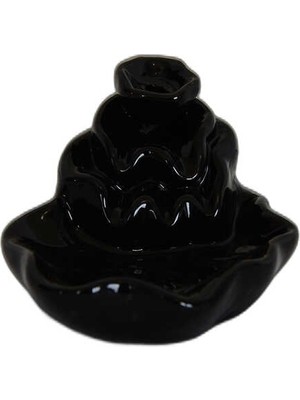 Geri Akış Buhurdanlık Tütsülük Seramik Şelale Siyah Backflow C0902