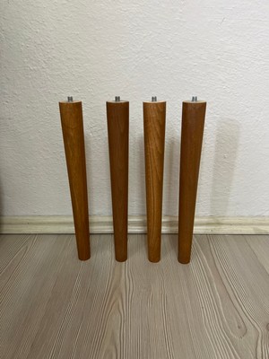 Hamadex 20 cm Açık Meşe Ahşap Konik Ayak – Tv Ünitesi, Komodin ve Sehpa Ayağı | Bağlantı Aparatları ve Vidalar Dahil