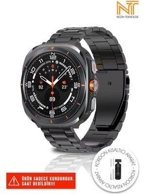 Samsung Galaxy Watch Ultra Uyumlu Orijinal Pim Ayarlanabilir Paslanmaz Çelik Baklalı Kordon