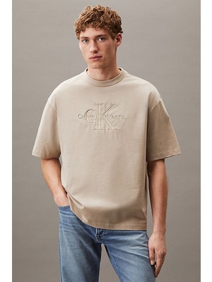 Erkek Low Embroidery 16S Jersey T-Shirt - Bej