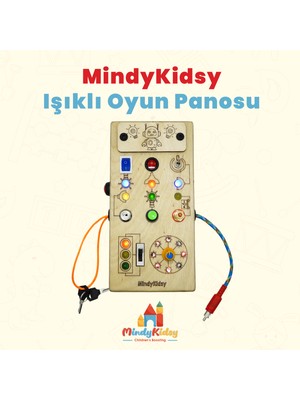 Çocuklar Için Eğitici Ahşap Montessori Işıklı Oyun Panosu - Zeka Geliştirici Oyuncak