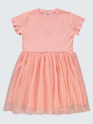 Civil Girls Kız Çocuk Elbise 6-9 Yaş Pudra