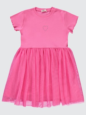 Civil Girls Kız Çocuk Elbise 6-9 Yaş Fuşya